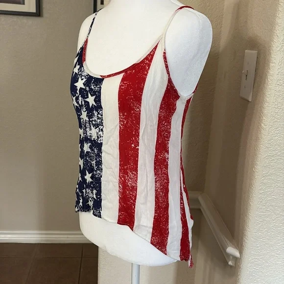 Rue21 red, white and blue stripes stars crop cami top Size XS - Picture 5 of 11